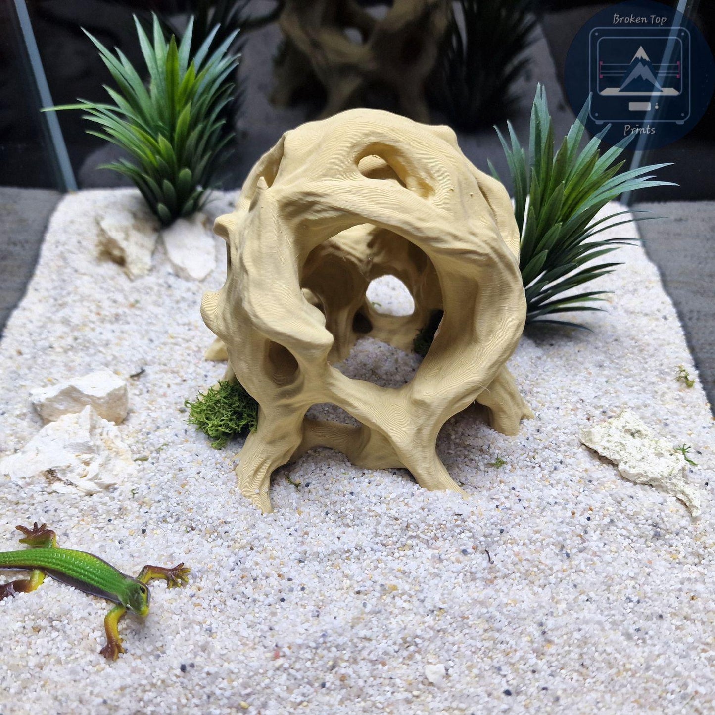 3D Printed Aquarium Terrarium Hide: Ancient Root Decor, for Fish Shrimp Reptile, (Durable Natural Tank Cave Ornament Centerpiece)