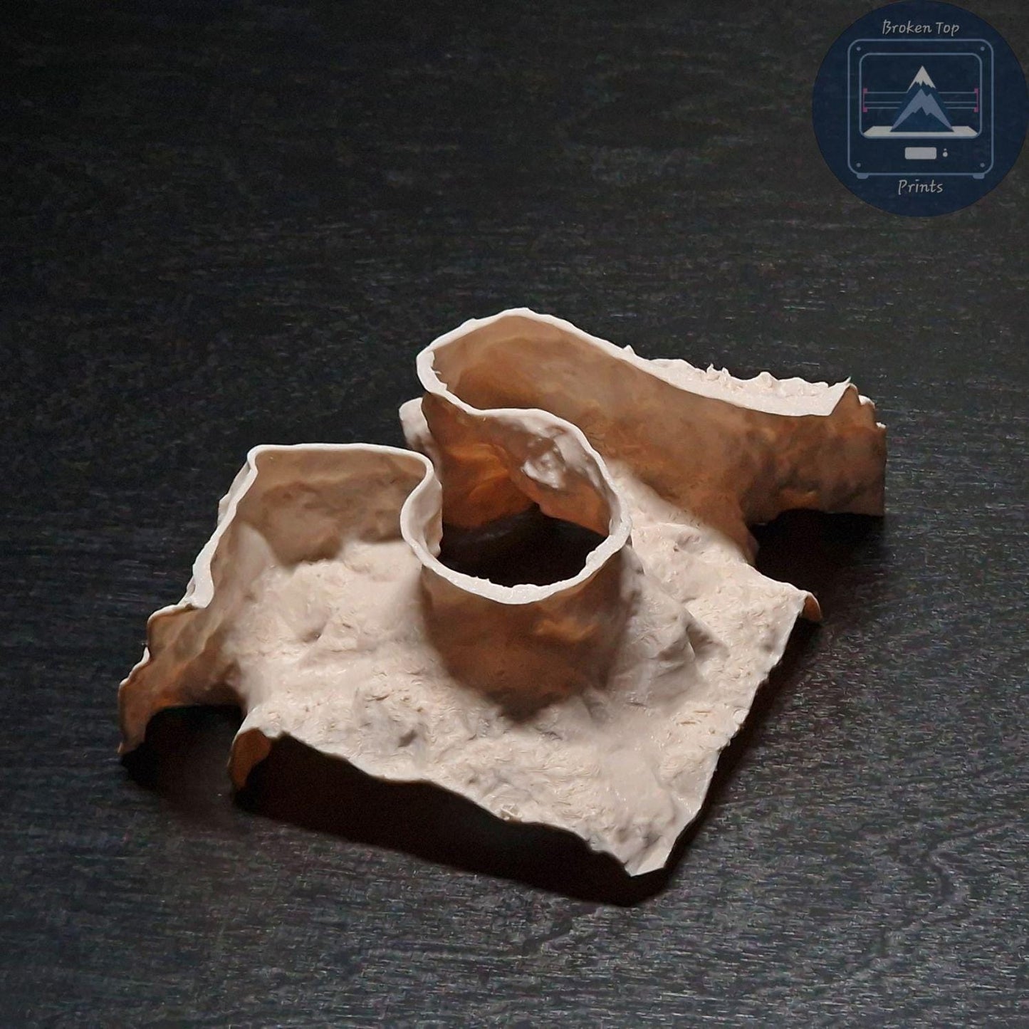 Cave Hide Decor for Fish Shrimp Reptiles, 3D Printed Tunnel Hideout Aquascape Terrarium Feature – Windswept Cavern