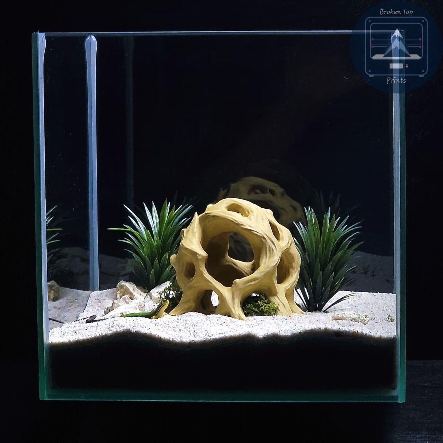 3D Printed Aquarium Terrarium Hide: Ancient Root Decor, for Fish Shrimp Reptile, (Durable Natural Tank Cave Ornament Centerpiece)