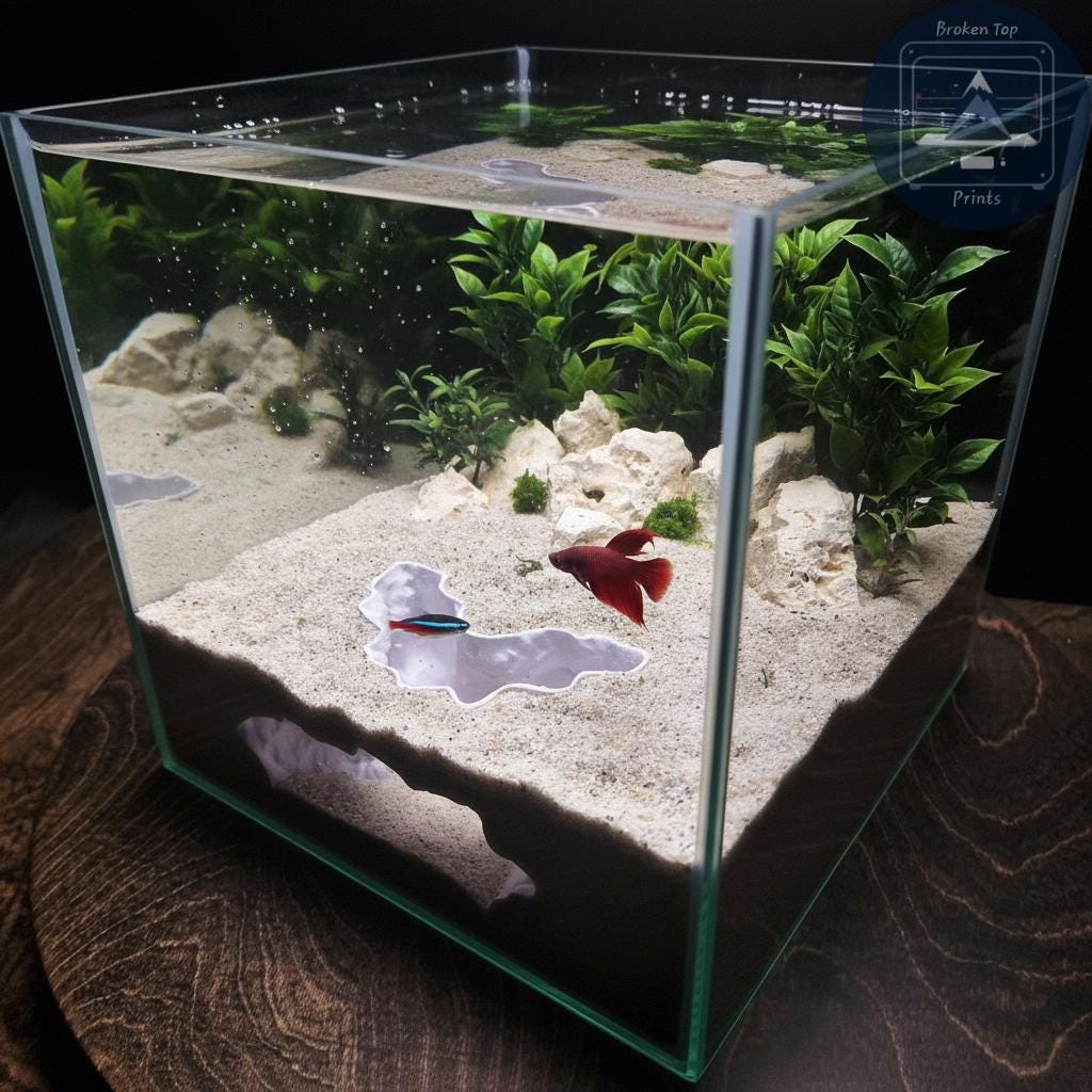 Canyonshade Aquarium Terrarium Cave Hideout for Fish Shrimp and Reptiles Natural Canyon Rock Style Tunnel Decor for Aquascaping Tanks