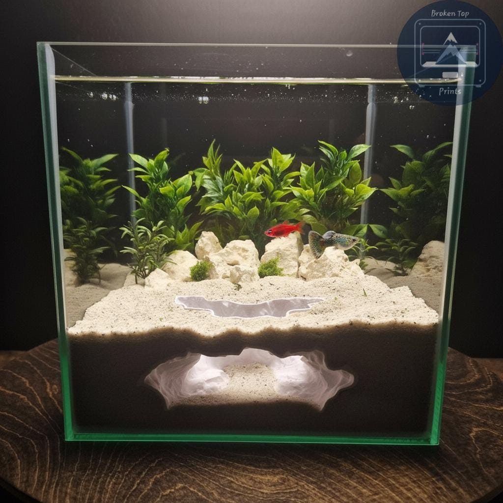 Canyonshade Aquarium Terrarium Cave Hideout for Fish Shrimp and Reptiles Natural Canyon Rock Style Tunnel Decor for Aquascaping Tanks