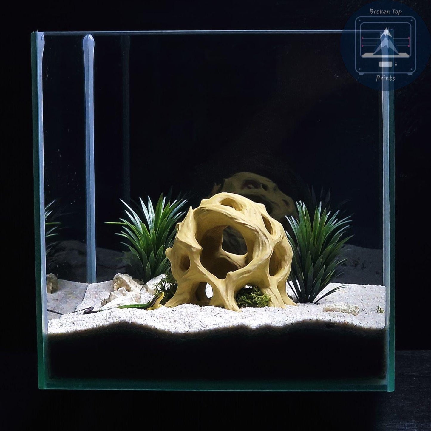 3D Printed Aquarium Terrarium Hide: Ancient Root Decor, for Fish Shrimp Reptile, (Durable Natural Tank Cave Ornament Centerpiece)