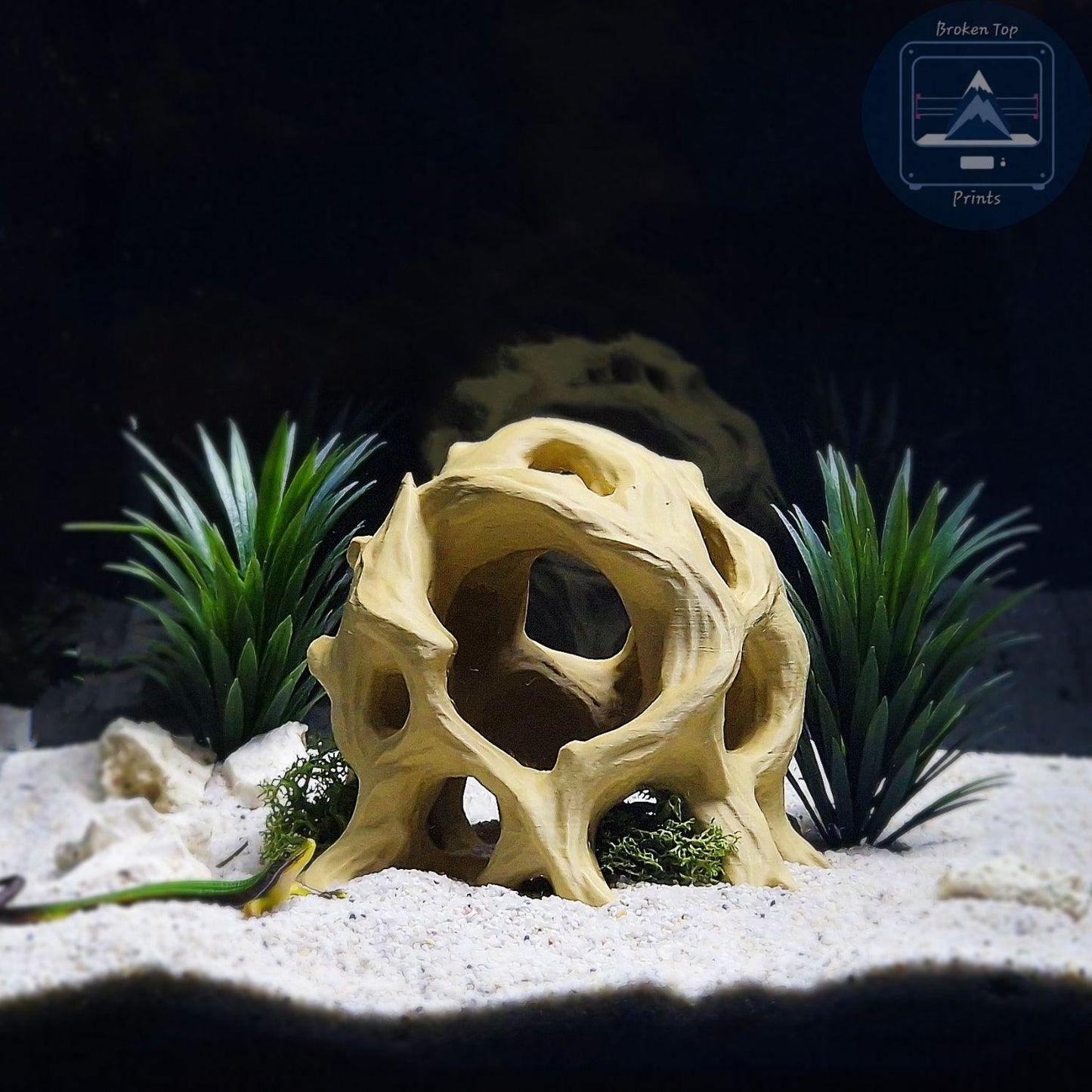3D Printed Aquarium Terrarium Hide: Ancient Root Decor, for Fish Shrimp Reptile, (Durable Natural Tank Cave Ornament Centerpiece)