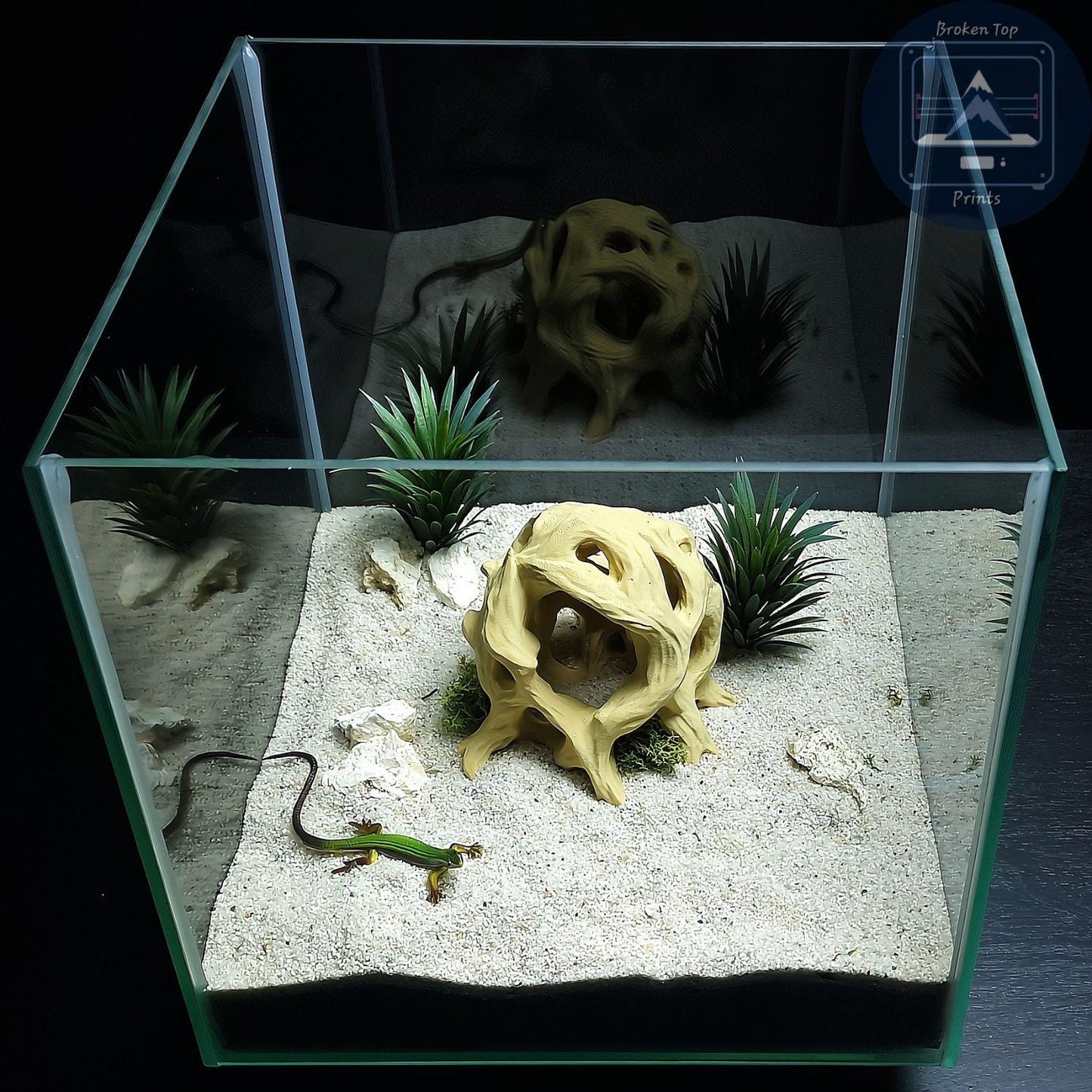 3D Printed Aquarium Terrarium Hide: Ancient Root Decor, for Fish Shrimp Reptile, (Durable Natural Tank Cave Ornament Centerpiece)