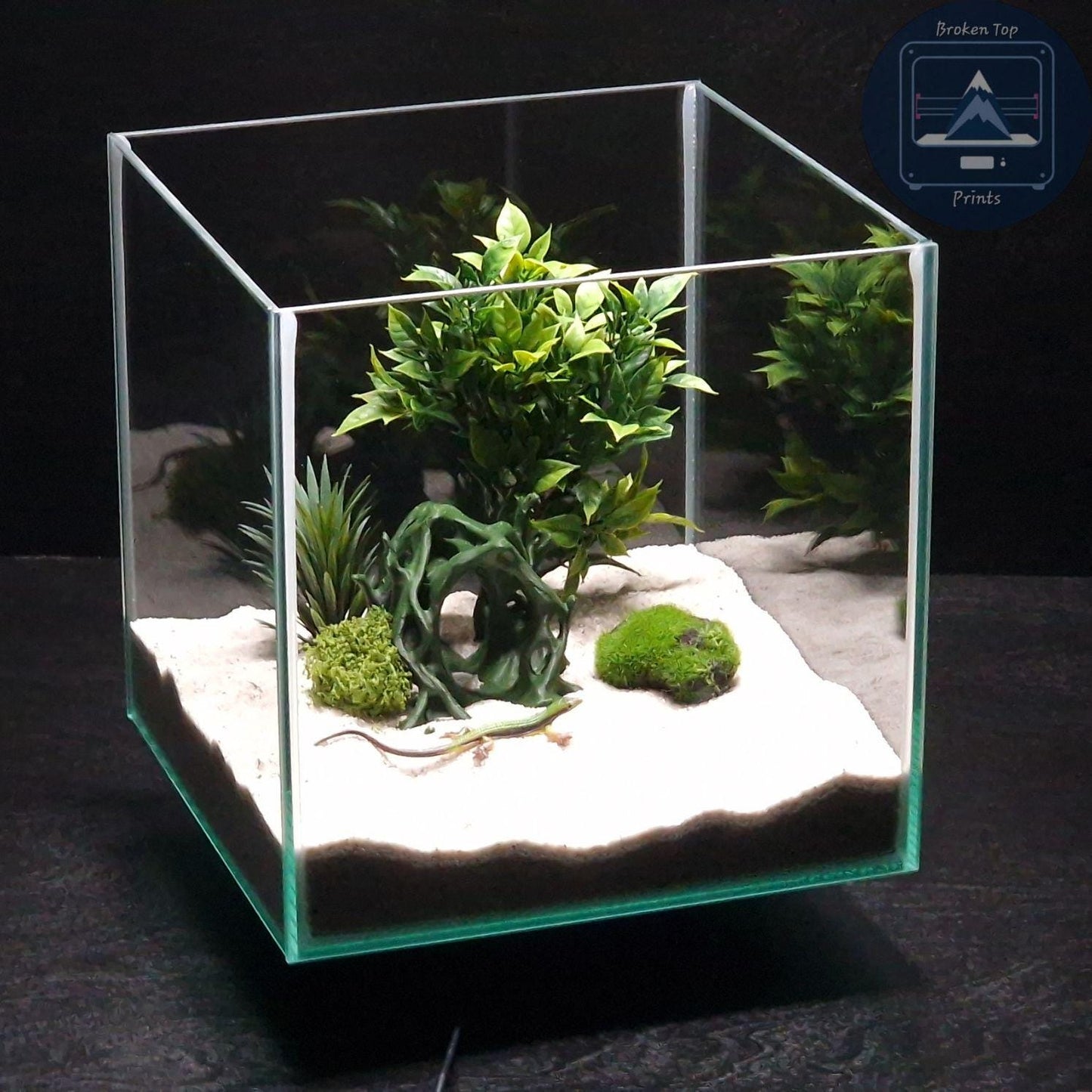 Aquascape Tunnel Cave: 3D Printed Aquarium Terrarium Archway, for Fish Shrimp Reptile, (Natural Forest Style Decor) Hardscape Tank Ornament