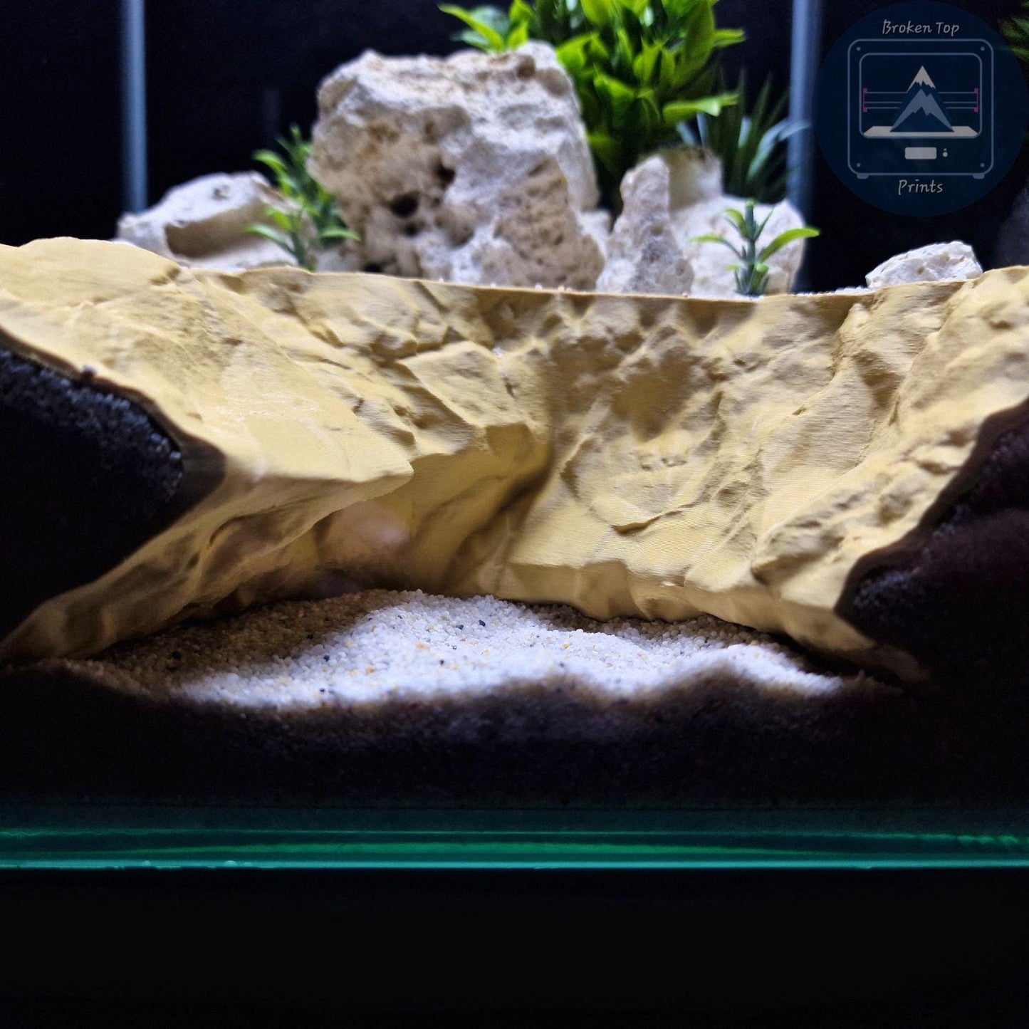 Burrow Tunnel Cave – Natural Habitat Decor for Aquarium, Terrarium, Fish, Shrimp, Reptile – 3D Printed Substrate Hideout