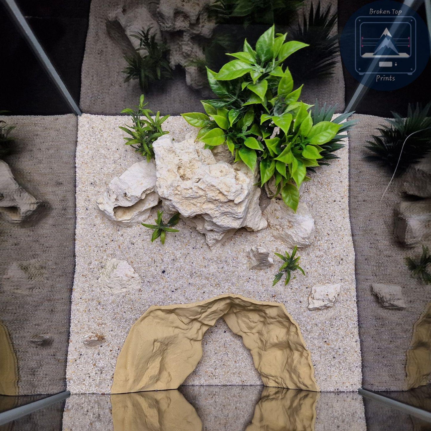 Burrow Tunnel Cave – Natural Habitat Decor for Aquarium, Terrarium, Fish, Shrimp, Reptile – 3D Printed Substrate Hideout