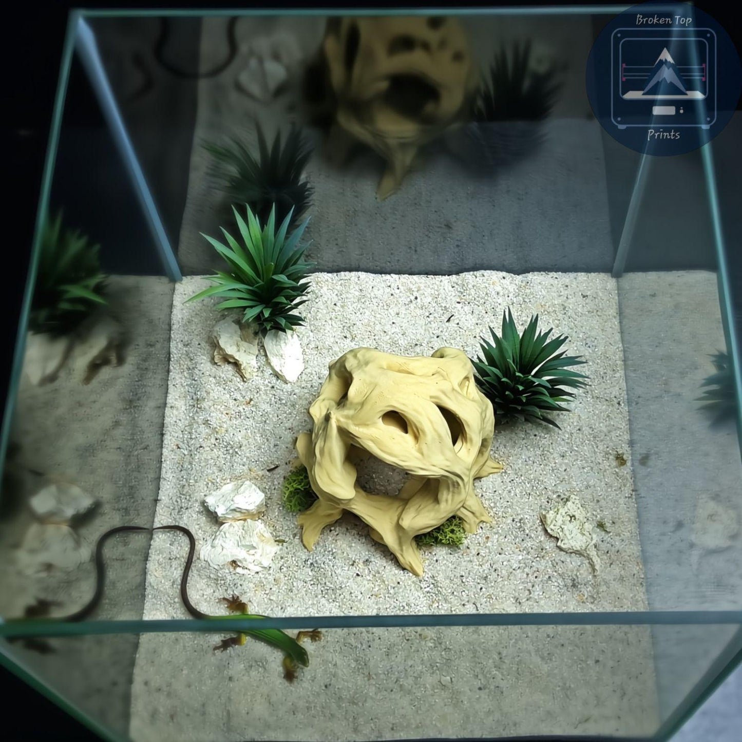 3D Printed Aquarium Terrarium Hide: Ancient Root Decor, for Fish Shrimp Reptile, (Durable Natural Tank Cave Ornament Centerpiece)