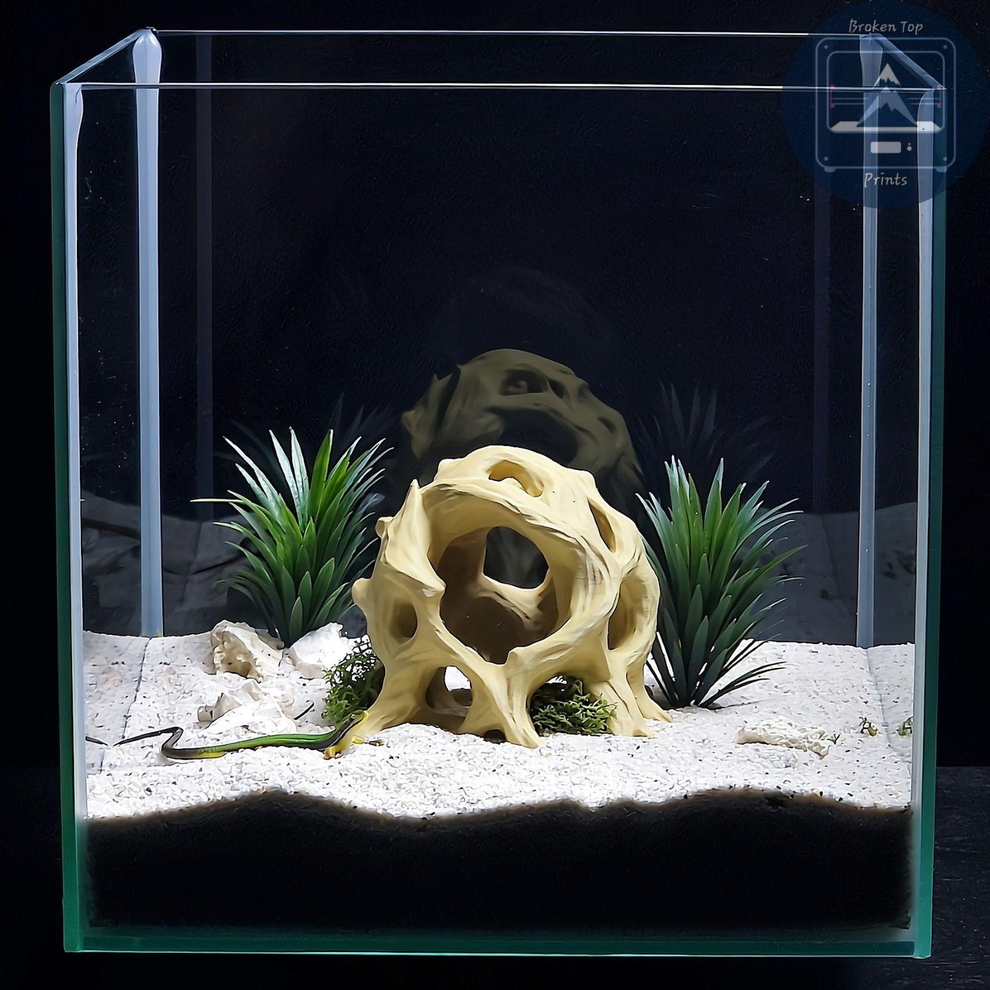 3D Printed Aquarium Terrarium Hide: Ancient Root Decor, for Fish Shrimp Reptile, (Durable Natural Tank Cave Ornament Centerpiece)