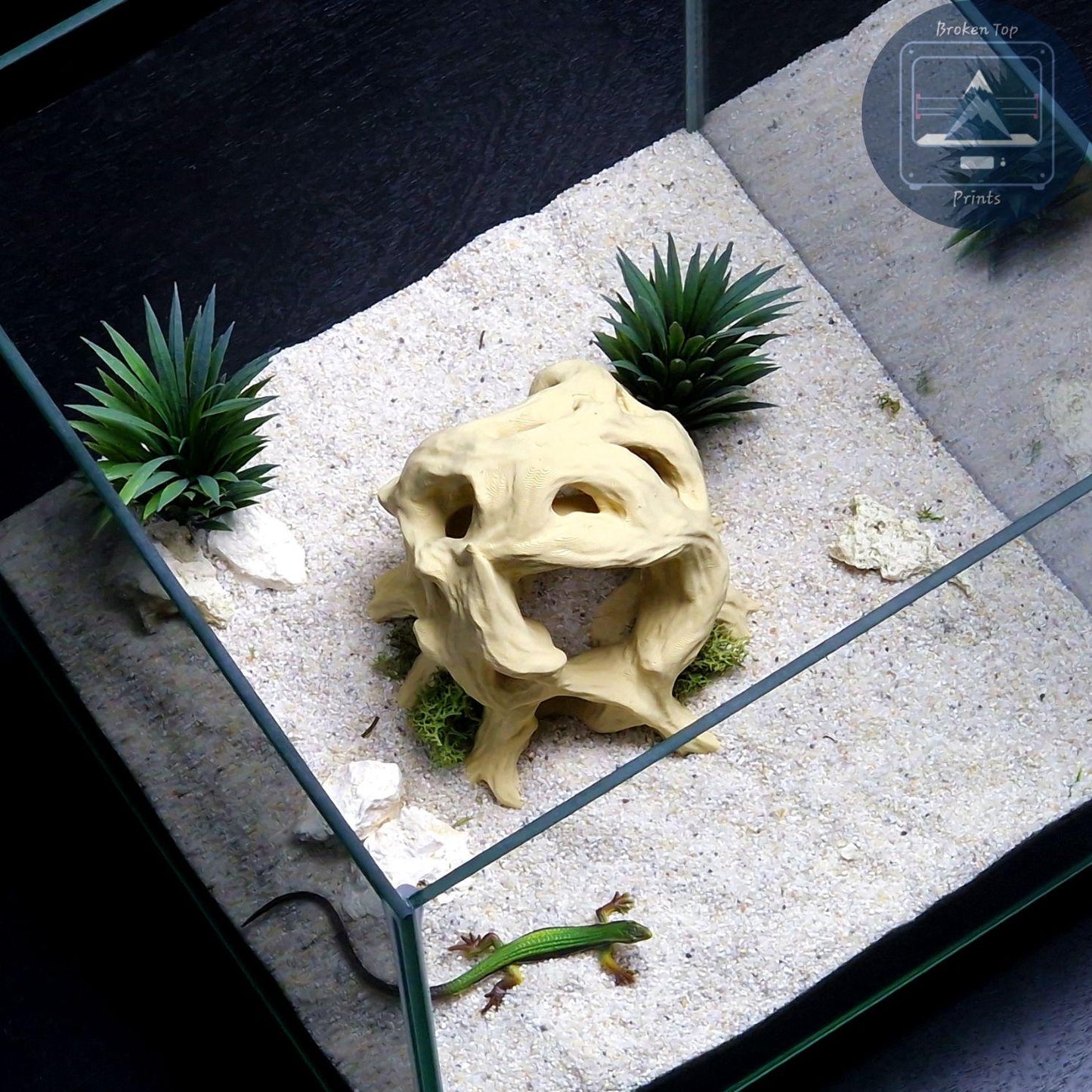 3D Printed Aquarium Terrarium Hide: Ancient Root Decor, for Fish Shrimp Reptile, (Durable Natural Tank Cave Ornament Centerpiece)