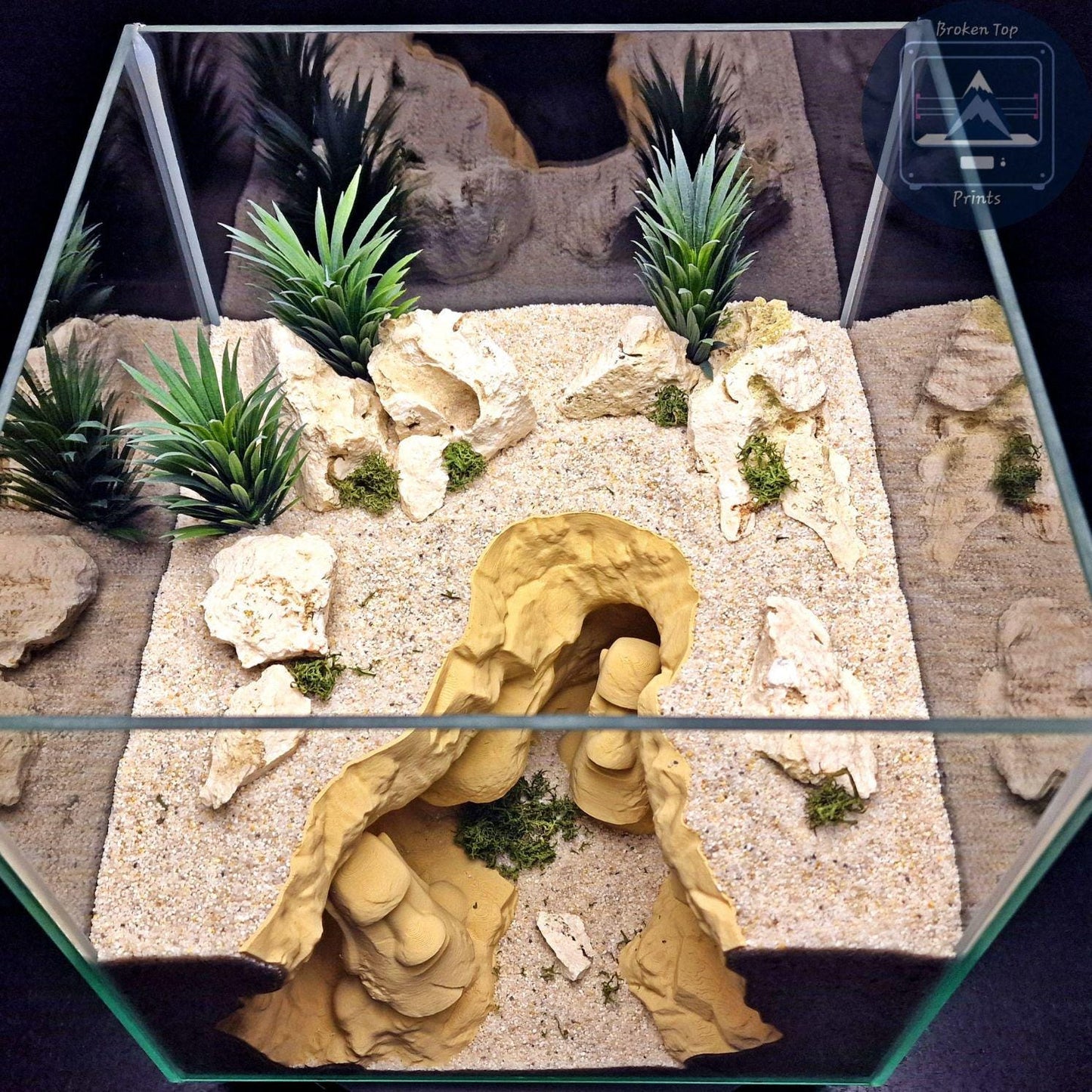 Observation Cave Decor, Tunnel Hide Shelter for Fish Shrimp Reptiles, Easter Island Moai Statue – 3D Printed Cave
