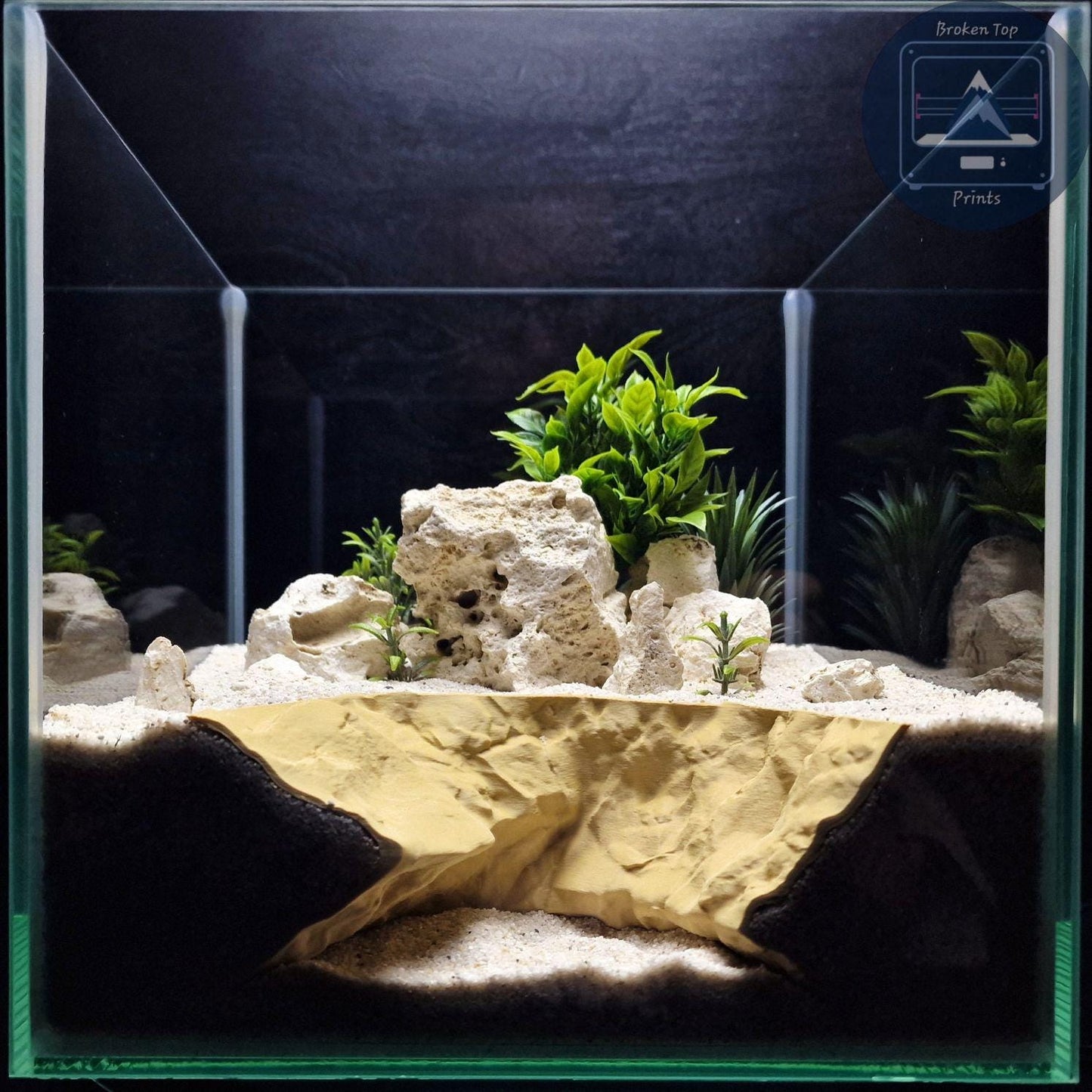 Burrow Tunnel Cave – Natural Habitat Decor for Aquarium, Terrarium, Fish, Shrimp, Reptile – 3D Printed Substrate Hideout