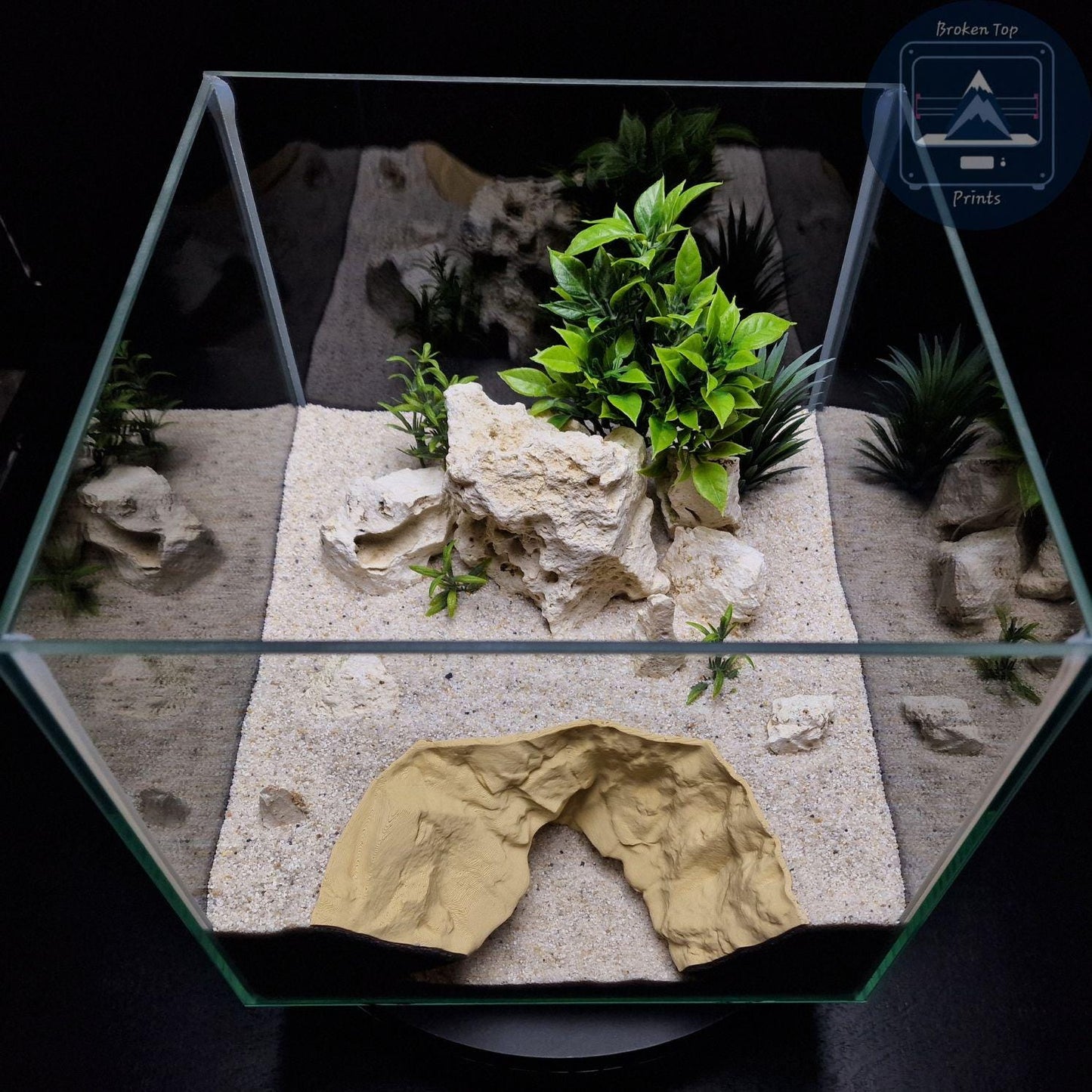 Burrow Tunnel Cave – Natural Habitat Decor for Aquarium, Terrarium, Fish, Shrimp, Reptile – 3D Printed Substrate Hideout