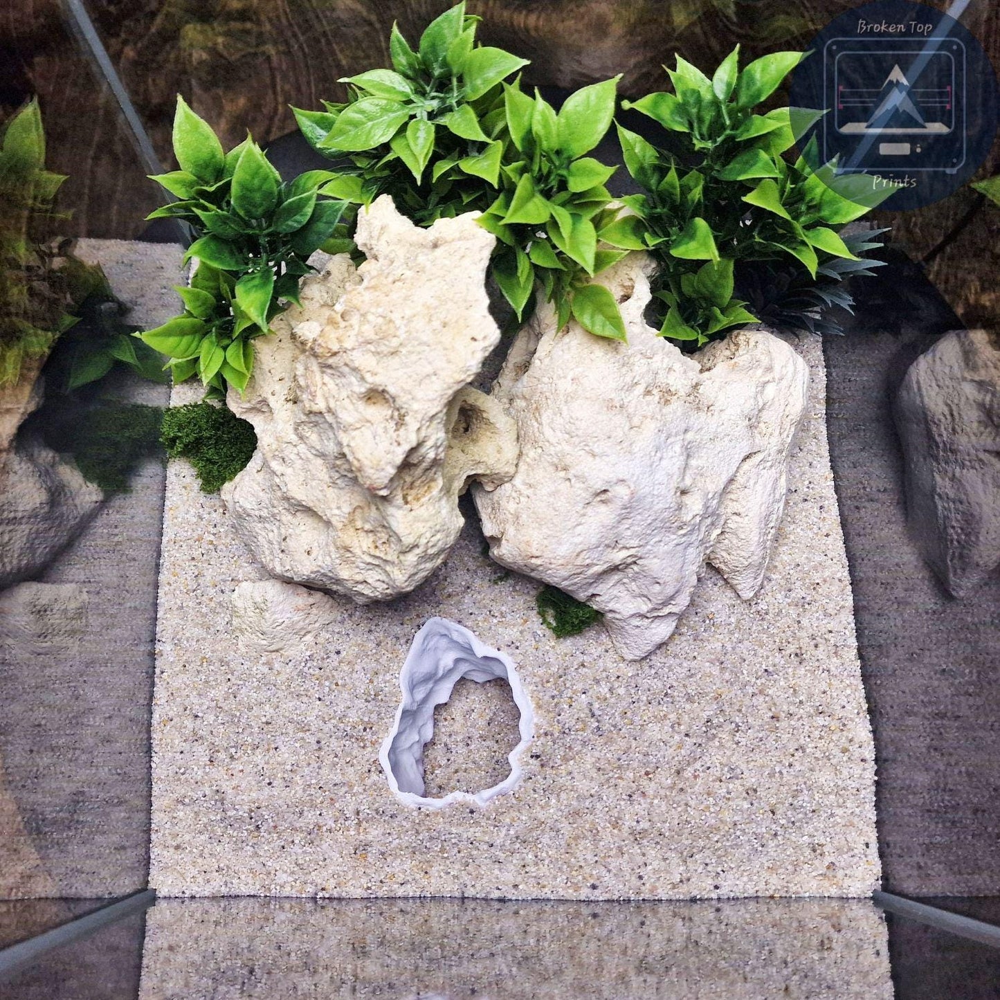 Substrate Tunnel Cave Hardscape Decor, Underground Hide Shelter Terrain Feature – Aquaform Den, 3D Printed Aquascape Cave
