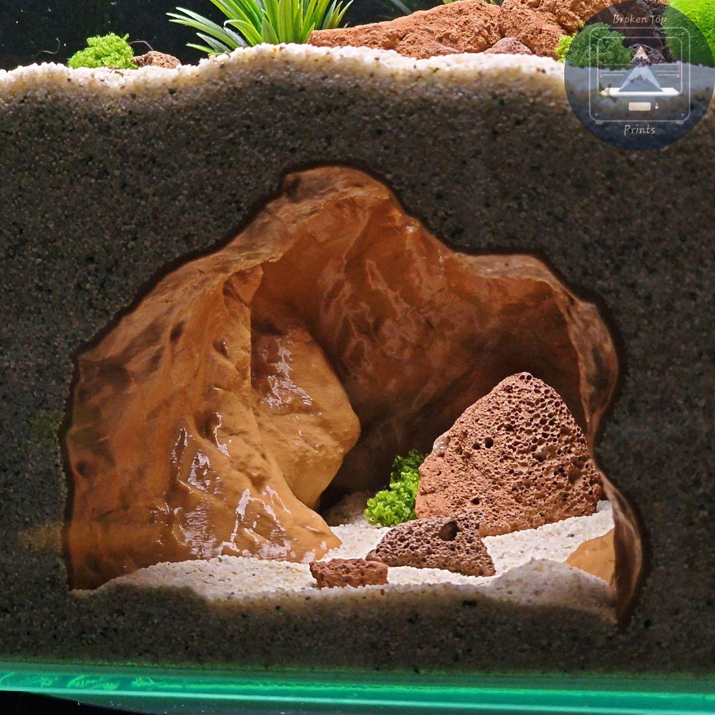Twilight Cavern – 3D Printed Aquarium & Terrarium Hideout | Naturalistic Fish, Shrimp, Reptile Cave Decor