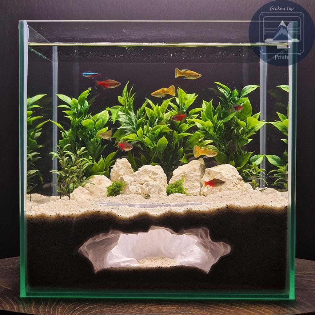 Canyonshade Aquarium Terrarium Cave Hideout for Fish Shrimp and Reptiles Natural Canyon Rock Style Tunnel Decor for Aquascaping Tanks
