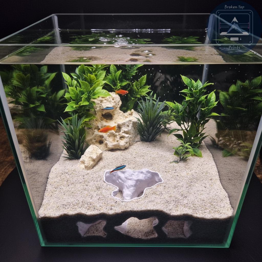 Aquarium Cave Tunnel Hide – Catacombs Hollow- 3D Printed Shelter for Fish, Shrimp & Reptiles