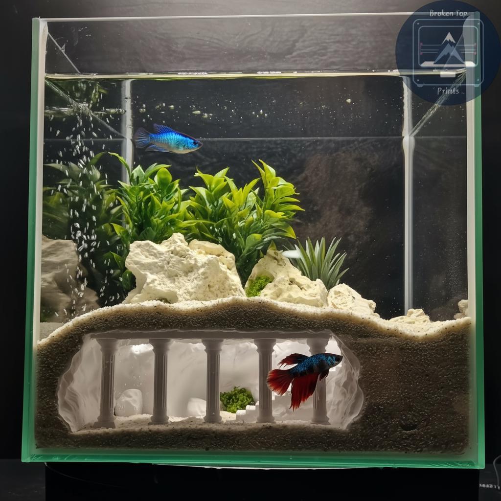 Lost Pillars Grotto Aquarium Terrarium Cave Hideout for Fish Shrimp and Reptiles Ancient Column Tunnel Decor for Aquascaping Tanks