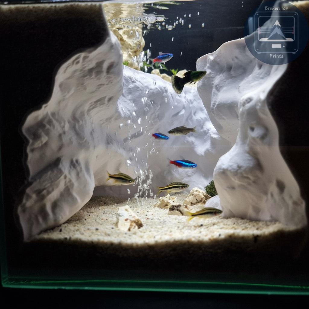 Underground Tunnel Cave Hardscape Decor | Substrate Stone Rift Hideout, Burrow Shelter, Sculpted Terrain Cave – Silent Rift