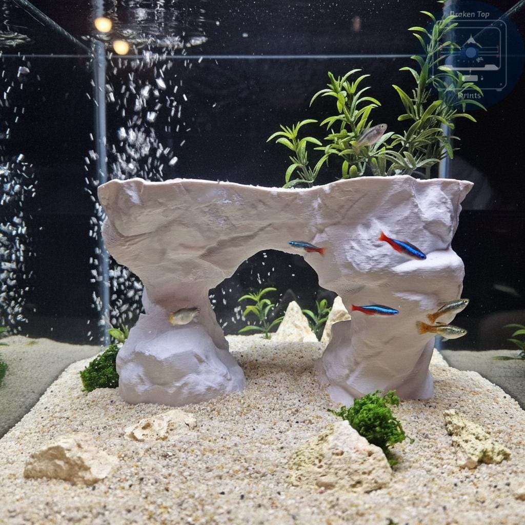 Stone Arch Hardscape Decor | Natural Rock Bridge Cave, Sculpted Terrain Hideout, Substrate-Safe Structure – Driftstone Arch