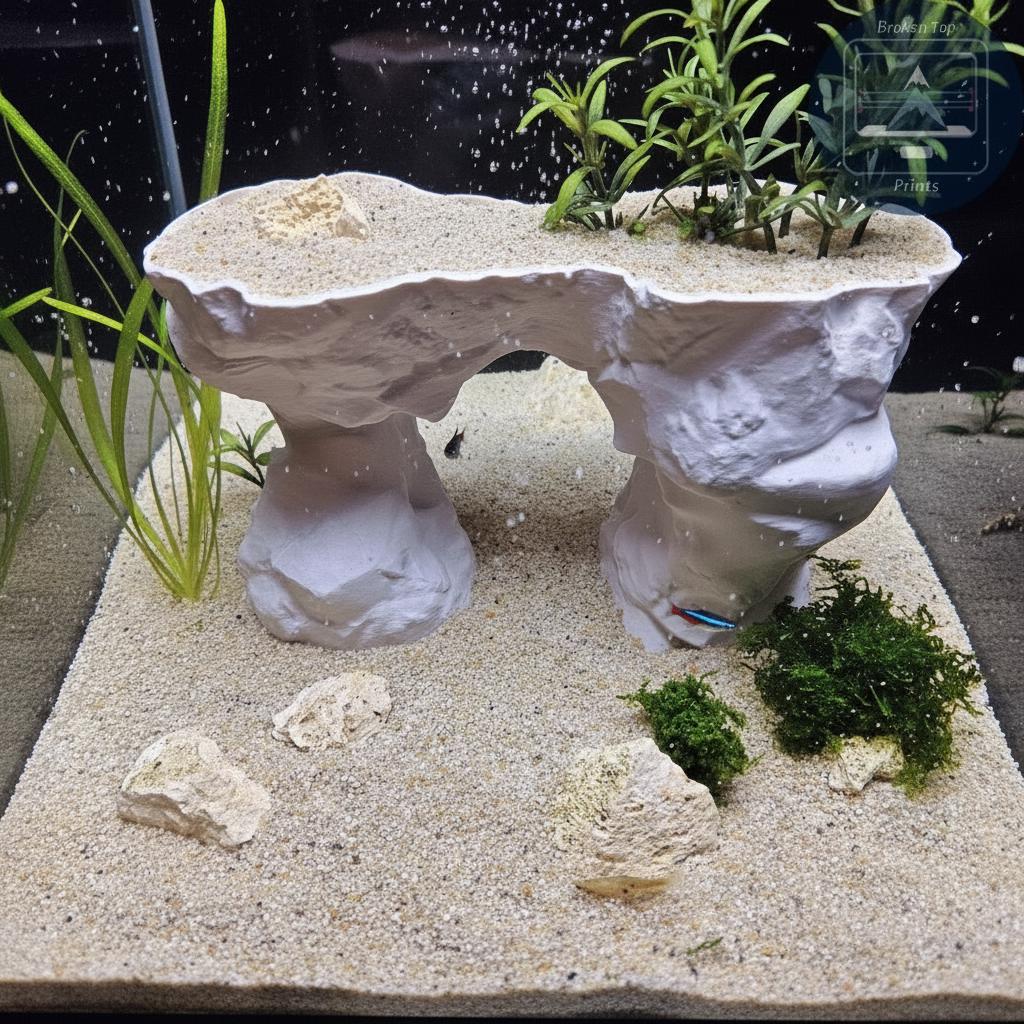 Stone Arch Hardscape Decor | Natural Rock Bridge Cave, Sculpted Terrain Hideout, Substrate-Safe Structure – Driftstone Arch