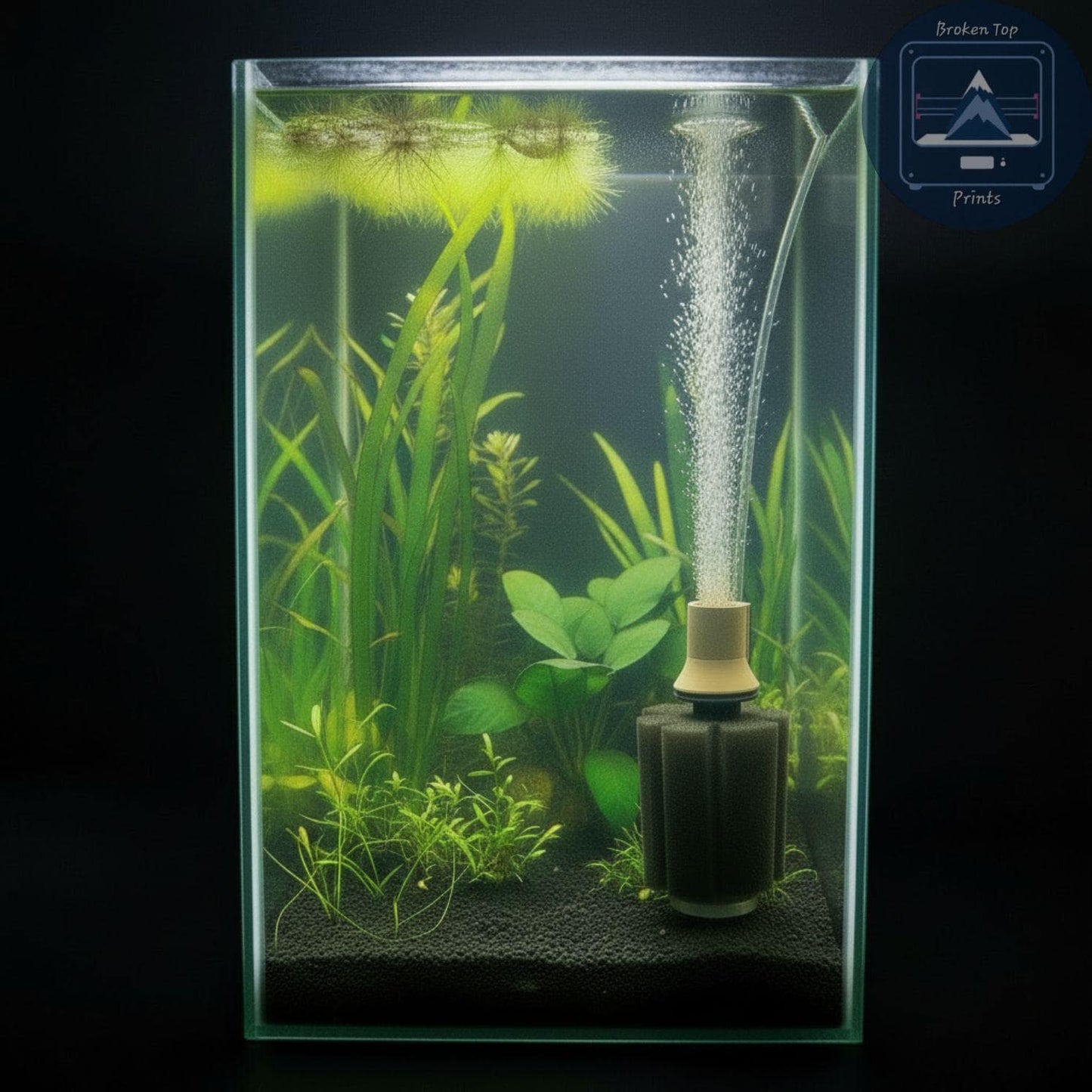 Aquarium Sponge Filter Turbo Adapter – High Flow Airlift Booster, 3D Printed PETG Upgrade for Sponge Filters, Fish Tank Aeration Mod