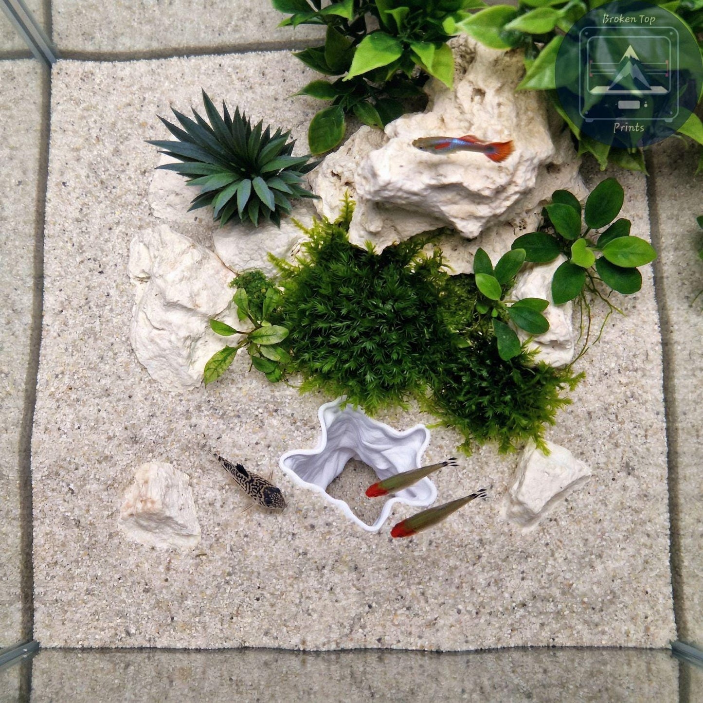 Aquarium Root Cave Hide – Abyss Root Tunnel Shelter for Fish, Shrimp & Burrowing Species | 3D Printed Decor