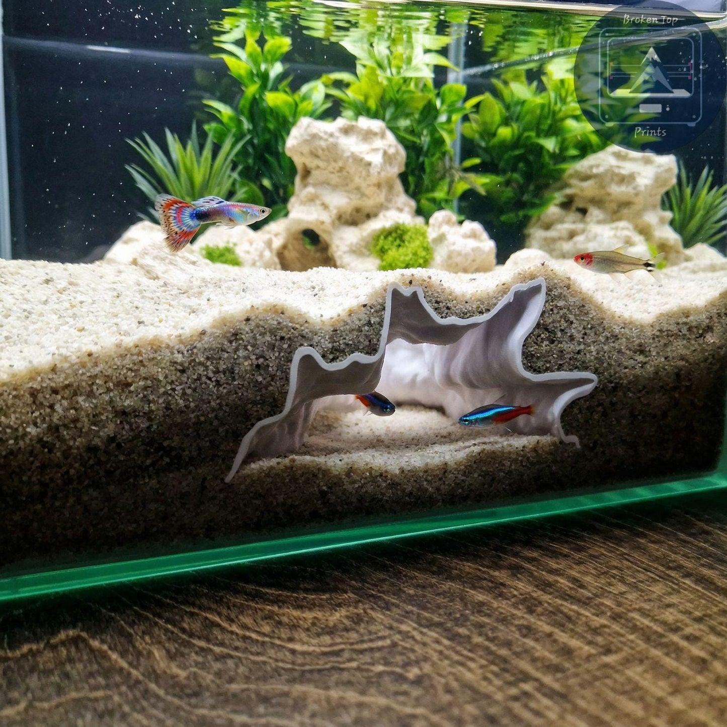 Aquarium Root Cave Hide – Abyss Root Tunnel Shelter for Fish, Shrimp & Burrowing Species | 3D Printed Decor
