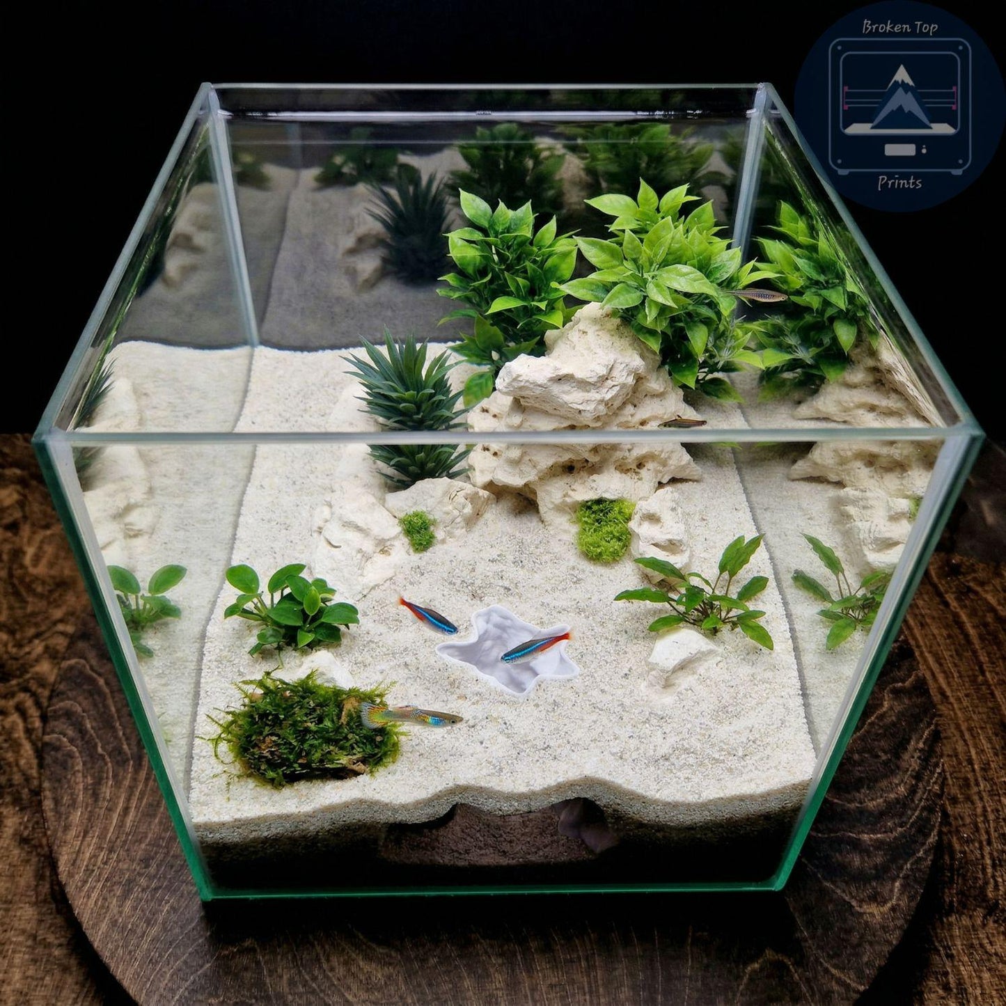 Aquarium Root Cave Hide – Abyss Root Tunnel Shelter for Fish, Shrimp & Burrowing Species | 3D Printed Decor