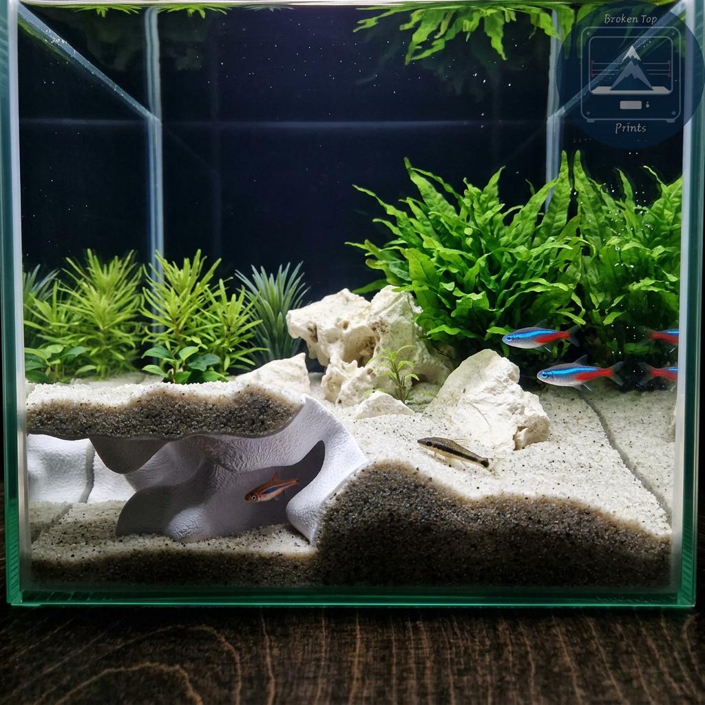 Aqua Nest Aquarium Cave Hide, Textured Fish Shelter, Shrimp and Pleco Hideout, Aquascape Decor, Beneficial Bacteria Surface