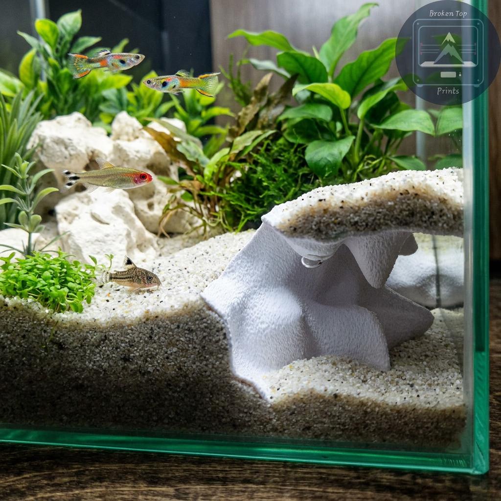 Aqua Nest Aquarium Cave Hide, Textured Fish Shelter, Shrimp and Pleco Hideout, Aquascape Decor, Beneficial Bacteria Surface