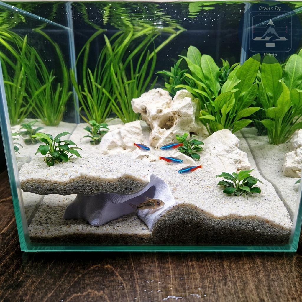 Aqua Nest Aquarium Cave Hide, Textured Fish Shelter, Shrimp and Pleco Hideout, Aquascape Decor, Beneficial Bacteria Surface