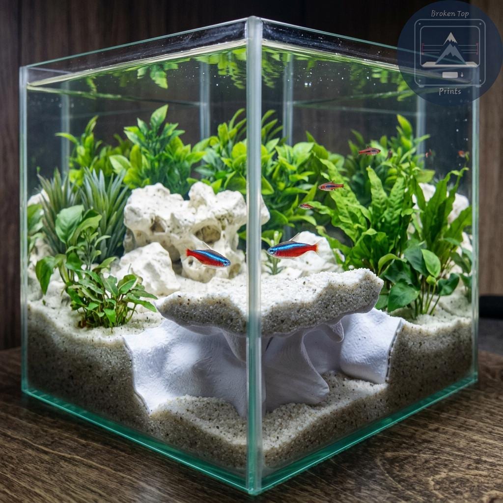 Aqua Nest Aquarium Cave Hide, Textured Fish Shelter, Shrimp and Pleco Hideout, Aquascape Decor, Beneficial Bacteria Surface