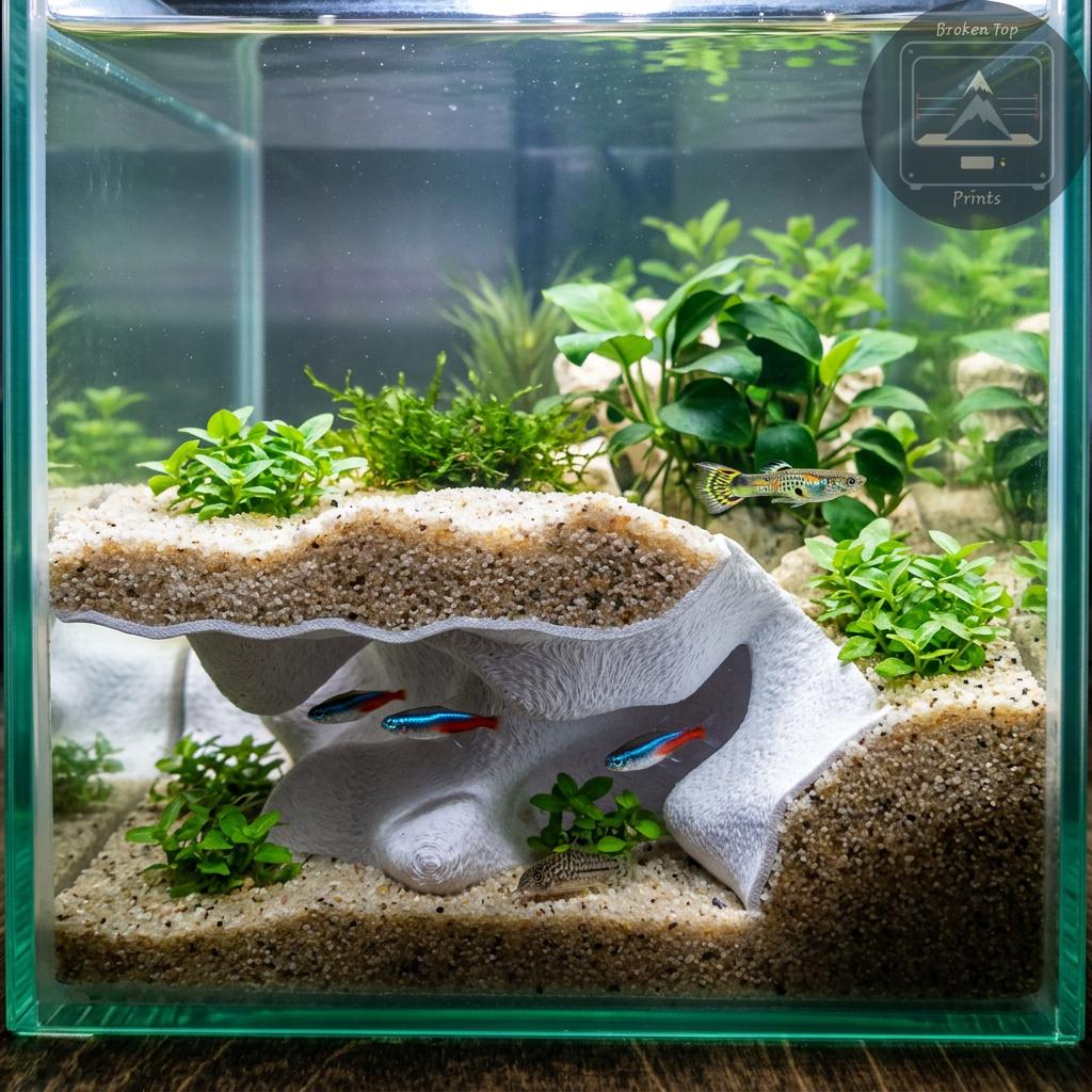 Aqua Nest Aquarium Cave Hide, Textured Fish Shelter, Shrimp and Pleco Hideout, Aquascape Decor, Beneficial Bacteria Surface
