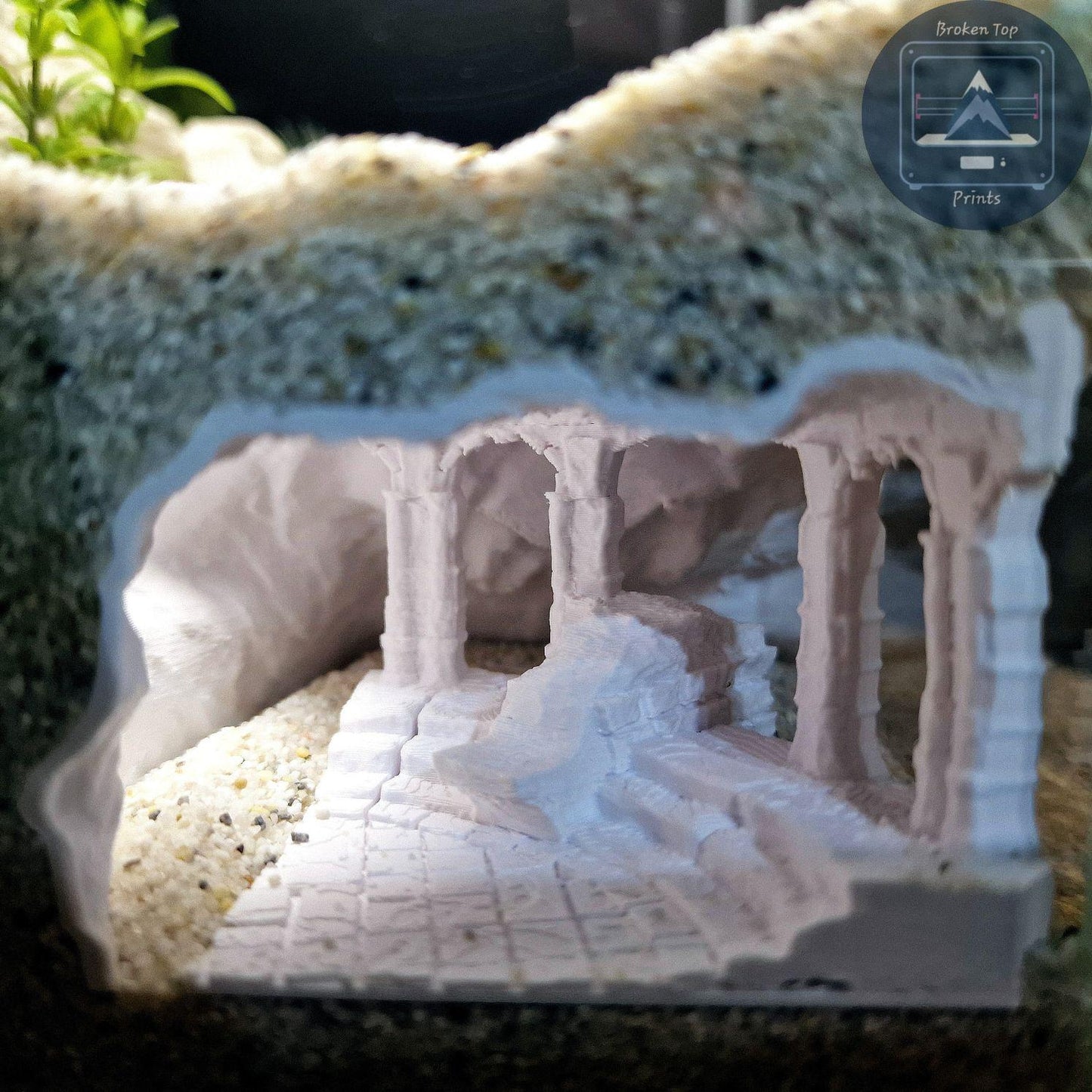 Aquarium Cave, Substrate Tunnel | Old Ruins Underground Hideout | 3D Printed PETG Fish Shelter for Shrimp, Bettas & Plecos