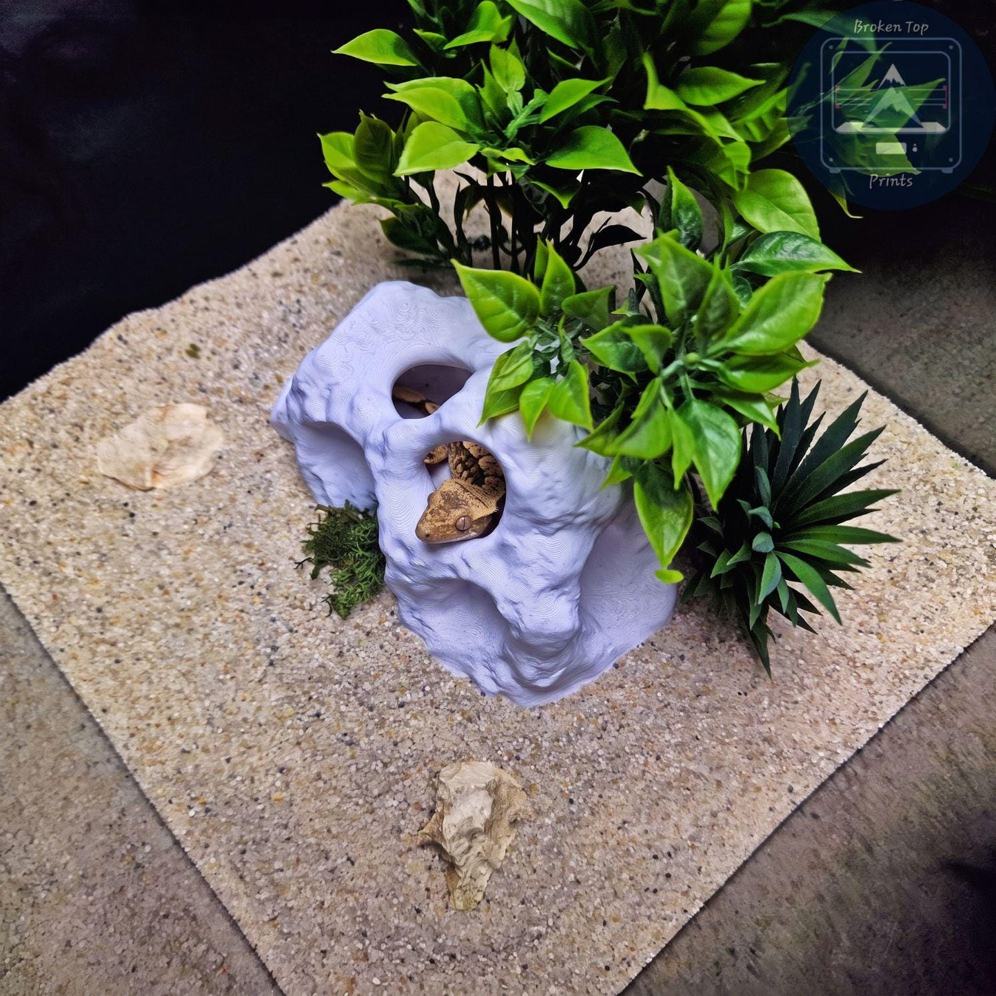 Aquarium Cave, Terrarium Hide, MoonRock Hide, 3D Printed PETG Fish Shelter, Shrimp Hideout, Gecko & Reptile Cave, Aquascape Decor