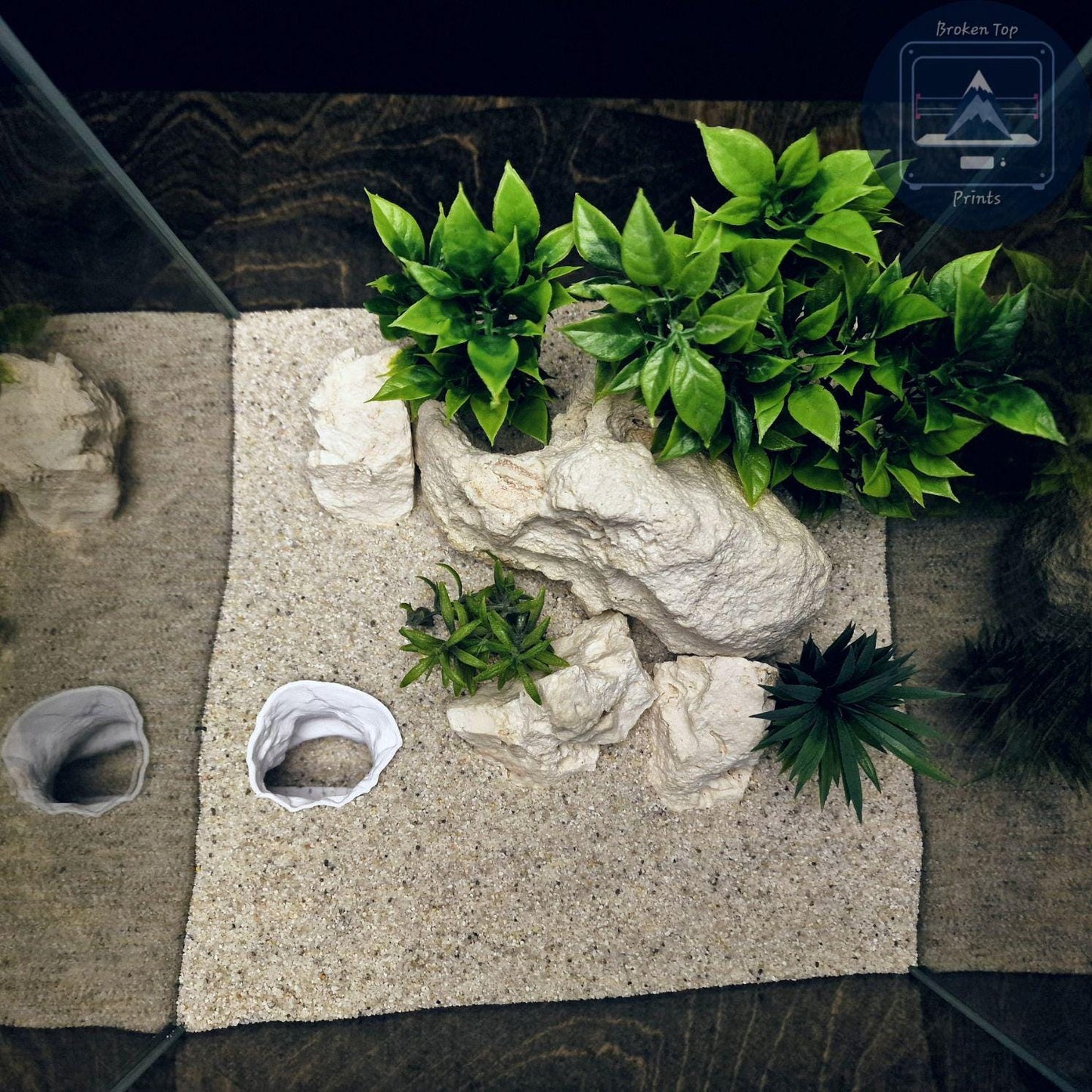 Aquarium Cave, Substrate Tunnel | Old Ruins Underground Hideout | 3D Printed PETG Fish Shelter for Shrimp, Bettas & Plecos