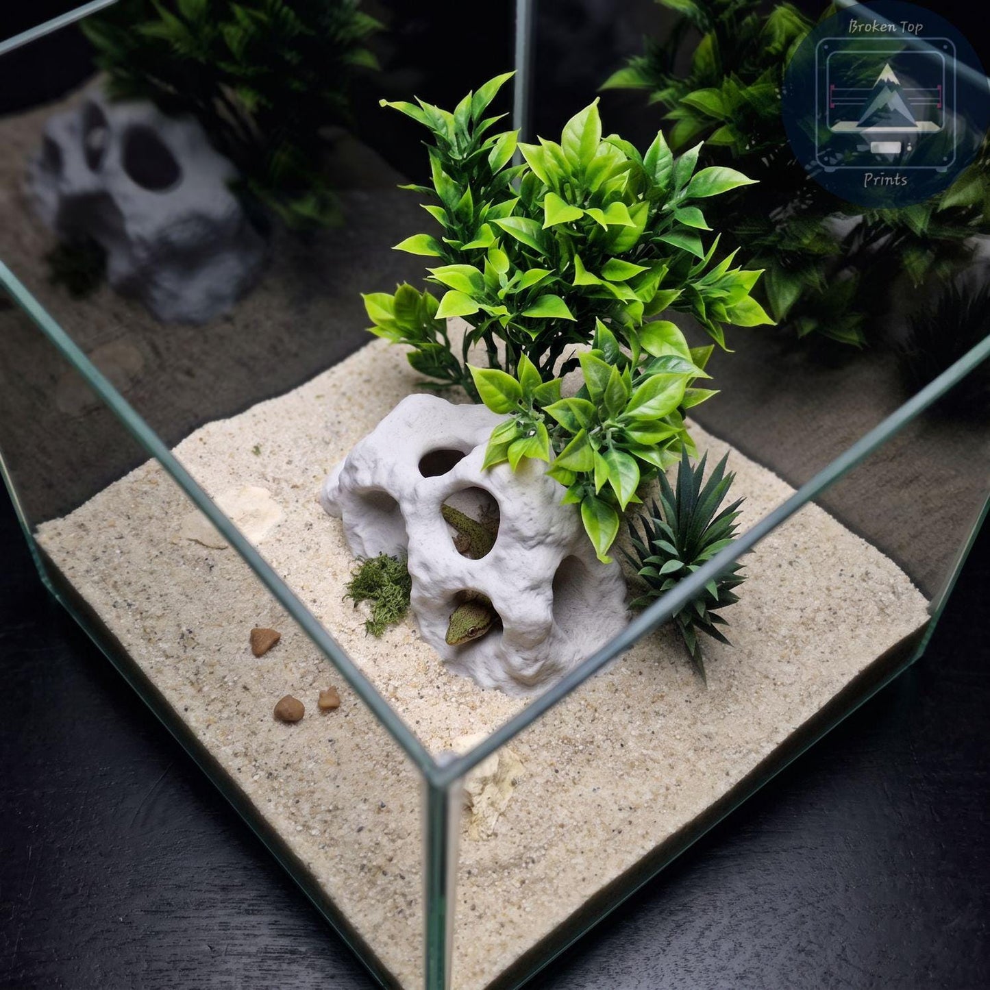 Aquarium Cave, Terrarium Hide, MoonRock Hide, 3D Printed PETG Fish Shelter, Shrimp Hideout, Gecko & Reptile Cave, Aquascape Decor